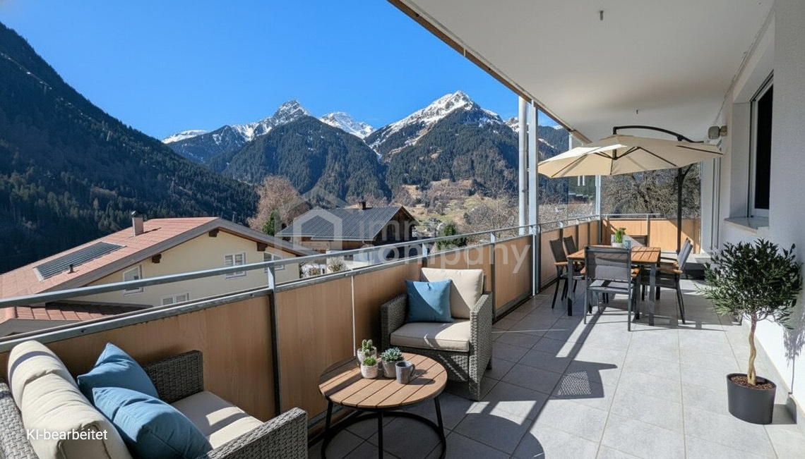 Großzügige 3-Zi-Terrassenwohnung in St. Gallenkirch | 88 m² Wfl. | 20,5 m² Panorama-Südwestterrasse mit Bergblick | 2 TG-Stellplätze | Fußbodenheizung – Foto 9
